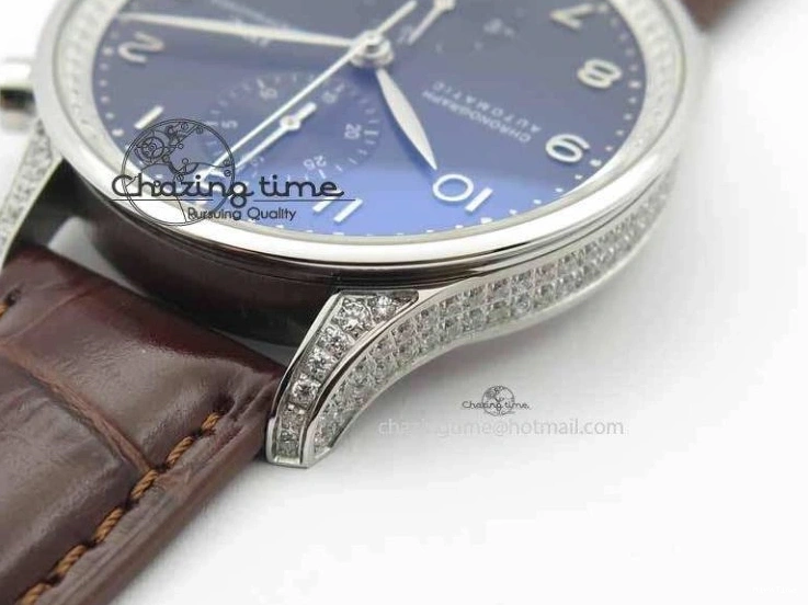 MIROTIME 0331 Unique Portuguese IW3714 Diam ZF V2 1:1 Best Edition Gray Dial On Brown Leather Strap A79350 (Slim Movement) 7250